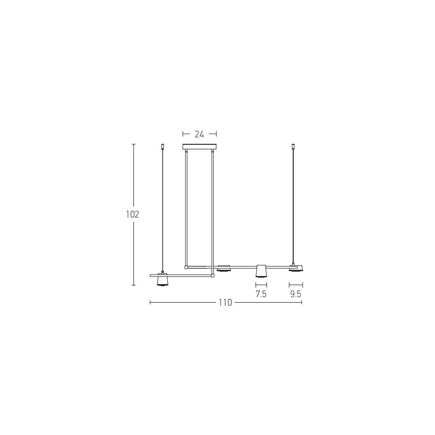 Zambelis 2035 - LED-Hängeleuchte an Stange LED/28W/230V