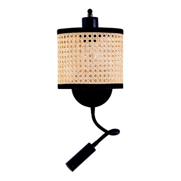 Zambelis 20355 - LED-Wandlampe 1xE27/40W + LED/3W/230V Rattan