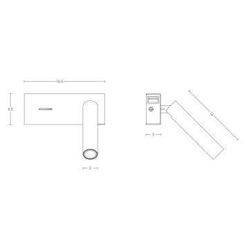 Zambelis H74 - LED-Wandbeleuchtung LED/3W/230V USB weiß