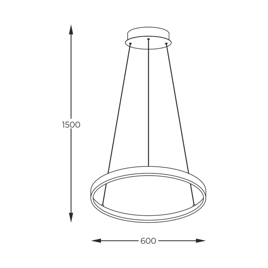 Zuma Line - LED-Hängeleuchte an Schnur LED/28W/230V 3000/4000/6000K d 60 cm schwarz