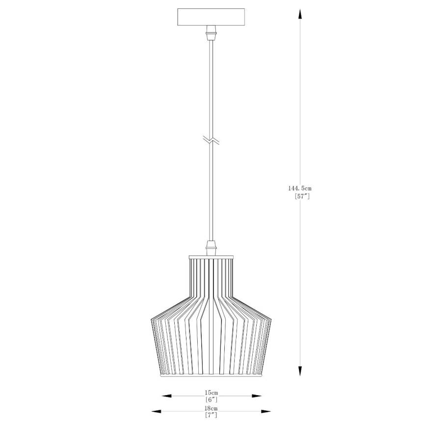 Zuma Line - Hängeleuchte an Schnur 1xE27/40W/230V d 18 cm schwarz