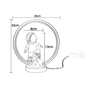 Zuma Line - LED-Tischleuchte für Kinder LED/4W/230V astronaut/Harz