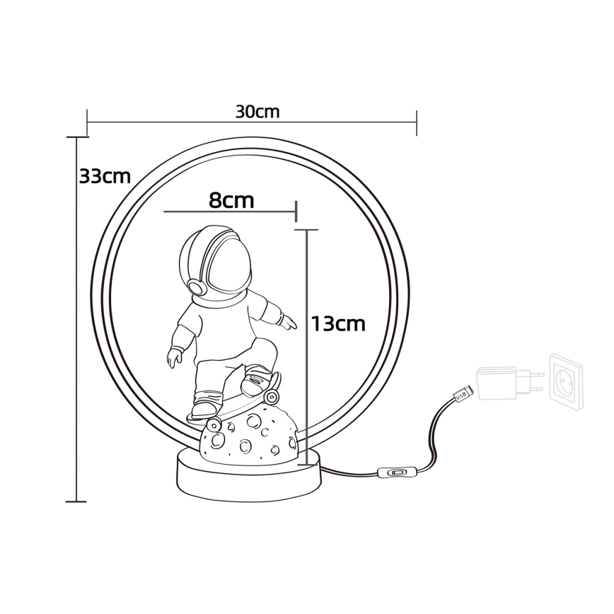 Zuma Line - LED-Tischleuchte für Kinder LED/4W/230V astronaut/Harz