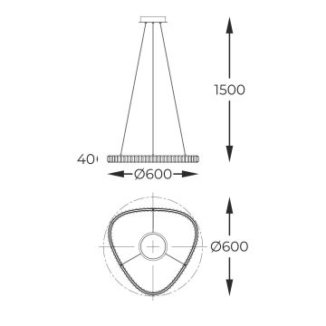 Zuma Line - Dimmbarer LED-Kristall-Kronleuchter an Aufhängung LED/25W/230V 2700-6000K + Fernbedienung