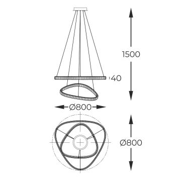 Zuma Line - Dimmbarer LED-Kristall-Kronleuchter an Aufhängung LED/36W/230V 2700-6000K + Fernbedienung