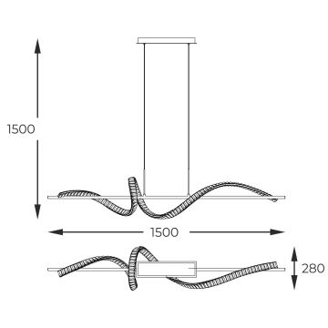 Zuma Line - Dimmbare LED-Kristall-Hängeleuchte LED/24,5W/230V 2700-6000K + Fernbedienung