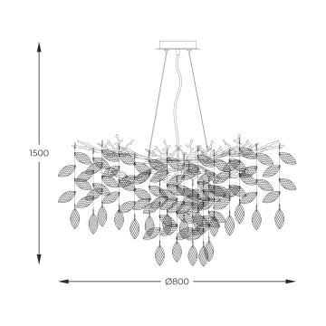 Zuma Line - Kronleuchter an Schnur 10xG9/3,5W/230V golden