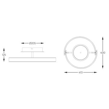 Zuma Line - Dimmbare LED-Deckenleuchte LED/24W/230V schwarz/golden