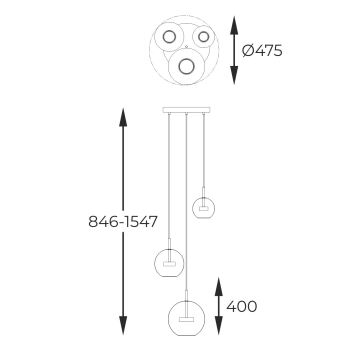 Zuma Line - LED-Hängeleuchte an Schnur 3xLED/5W/230V silbern