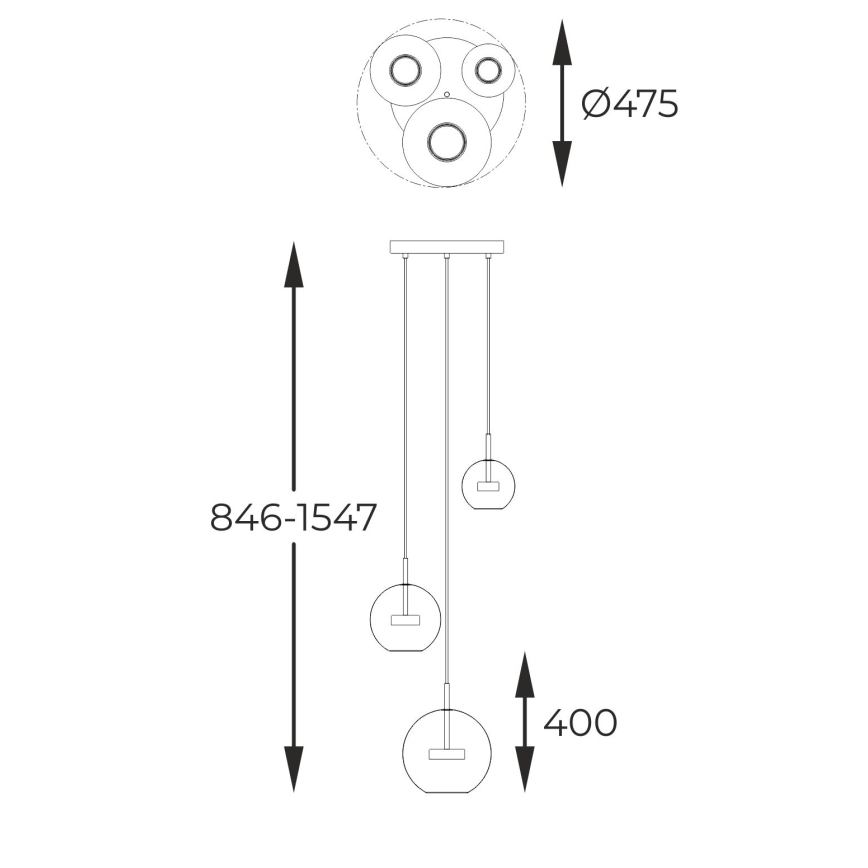 Zuma Line - LED-Hängeleuchte an Schnur 3xLED/5W/230V golden