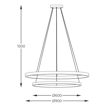 Zuma Line - LED-Hängeleuchte an Schnur LED/72W/230V 3000/4000/6000K d 90 cm schwarz